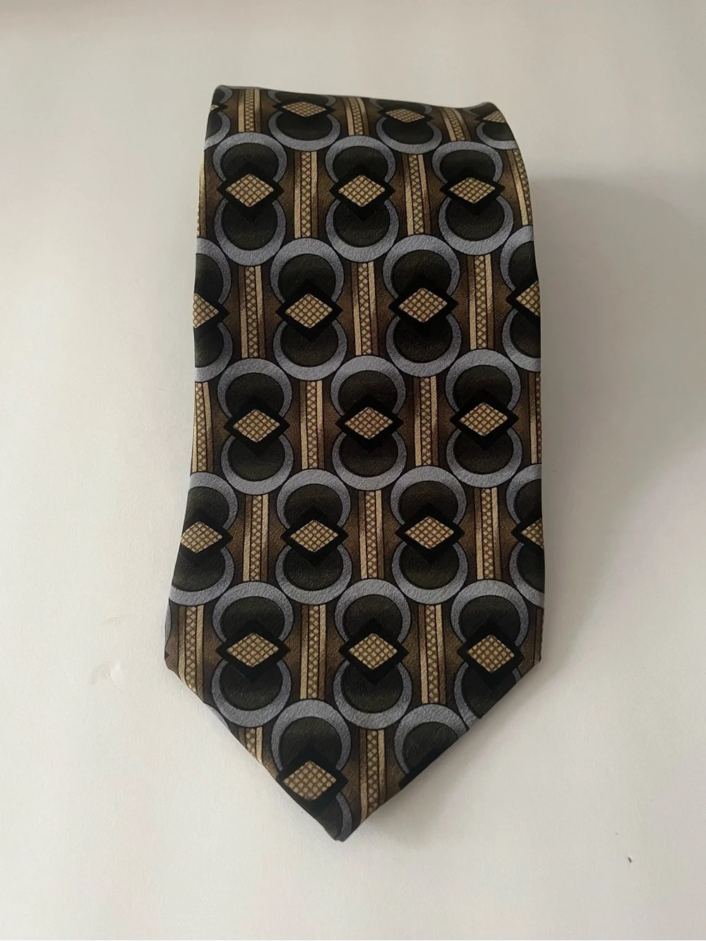 Stonehenge Cocktail Collection Vodka Under Microscope Silk Tie Geometric Vintage
